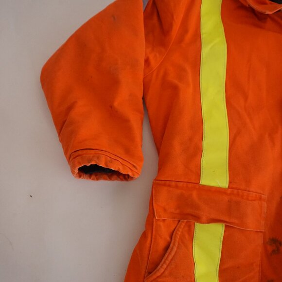 Ago Orange Yellow Insulated Quilt Lined Two-Piece Overalls And Jacket M (44) - Picture 7 of 16